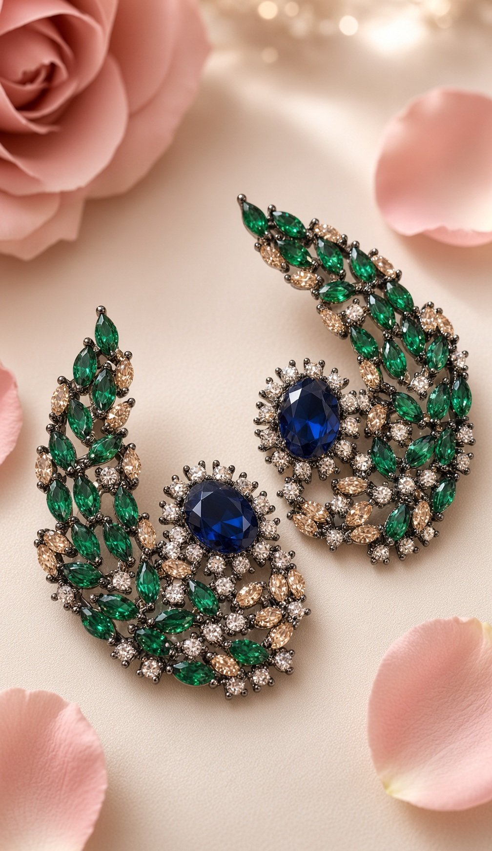 Emerald Orbit swirl Stud Earrings