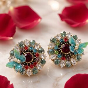 Luxury Multicolor Butterfly Gem Earrings