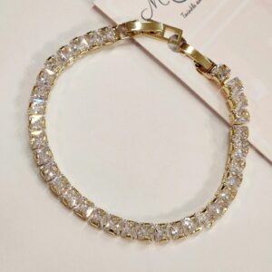 Sleek Square Solitaire Tennis Bracelet