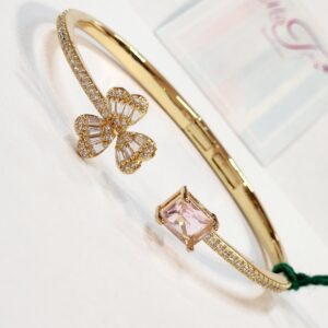 Exclusive Blush Pink Golden Finish Front Openable Bracelet