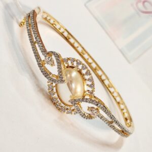Gold Finish Pearl zirconia Bracelet