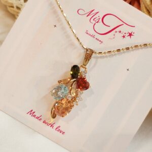 Pure Elegance Multi Gold Plated Pendant Chain