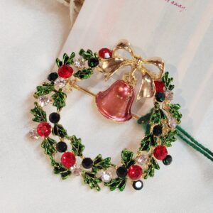 Heavenly Glow Christmas Bell Brooch Pin Party wear
