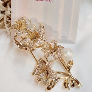 Luxe Crystal Flora Brooch Pin Party wear