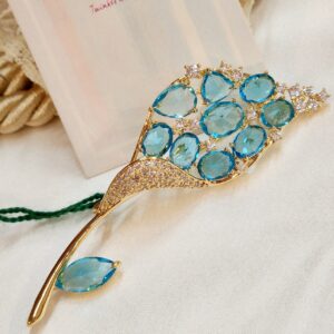 Soft Gleam Aqua Brooch Pin Party wear