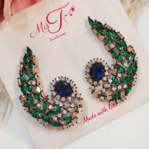 Emerald Orbit swirl Stud Earrings