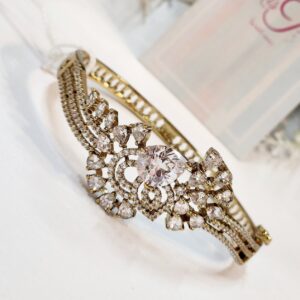 Radiant Rays Diamond Look Bracelet- Antique Finish