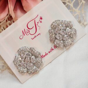 Timeless Glow Platinum CZ Solitaire Studs