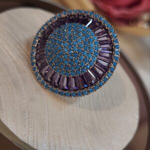 Firoza-Lilac Baguettes Dazzling Ring