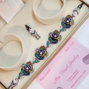 Multi Colour Whimsical Charm Roses Tennis Bracelet