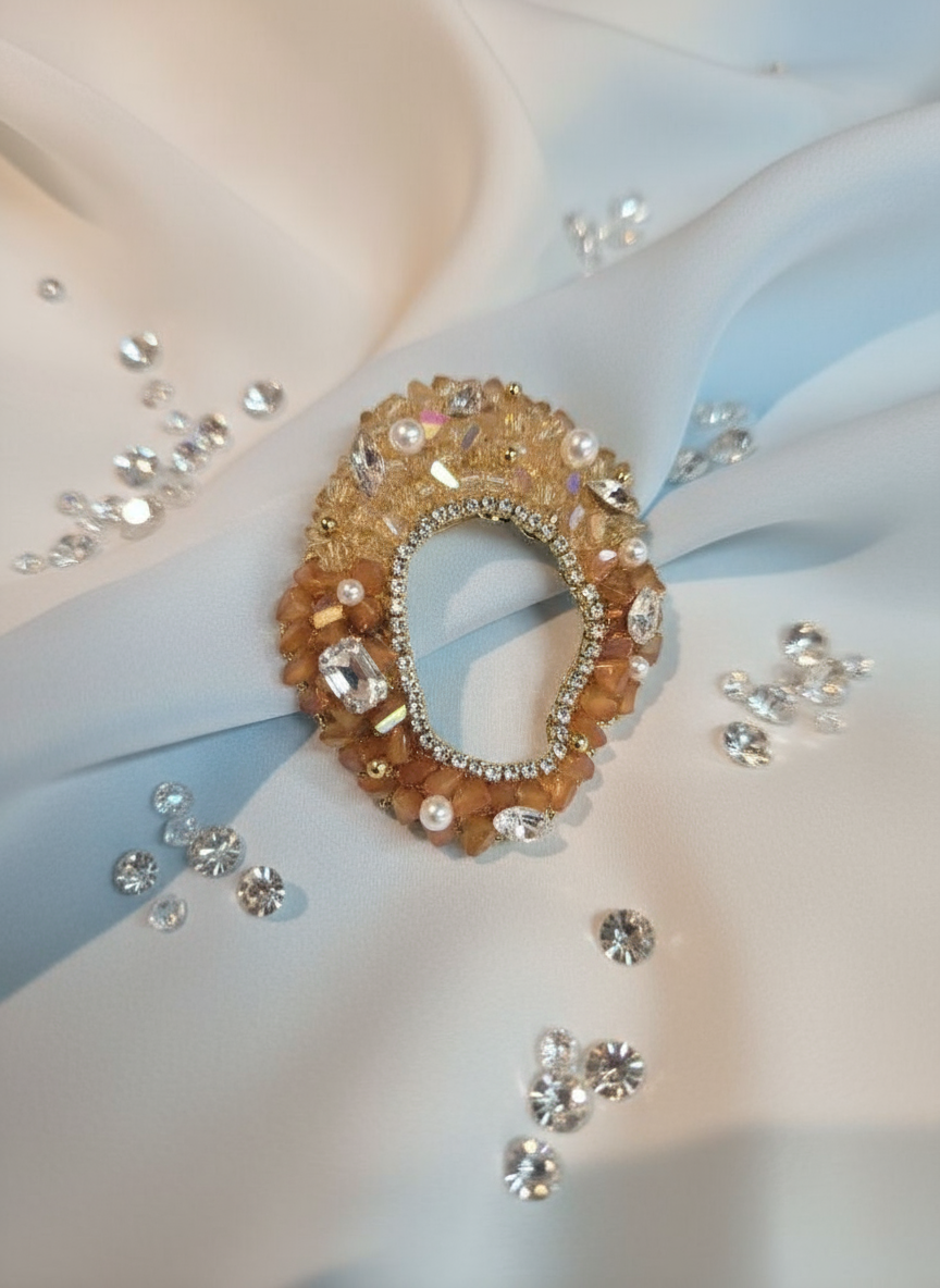 Garnets Inspired Champagne Brooch