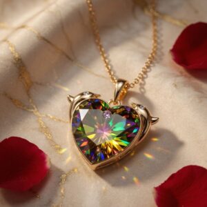 Moon & Star Shaded Solitaire Pendant Chain