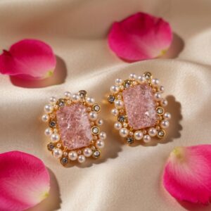 Radiance Dream Blush Pink Doublet Pearl Fusion Studs