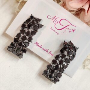Steam Hot Black Cluster Hoops