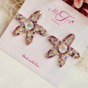 Rainbow Wine Starfish Studs