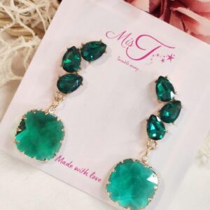 Bottle Green Fence Earrings