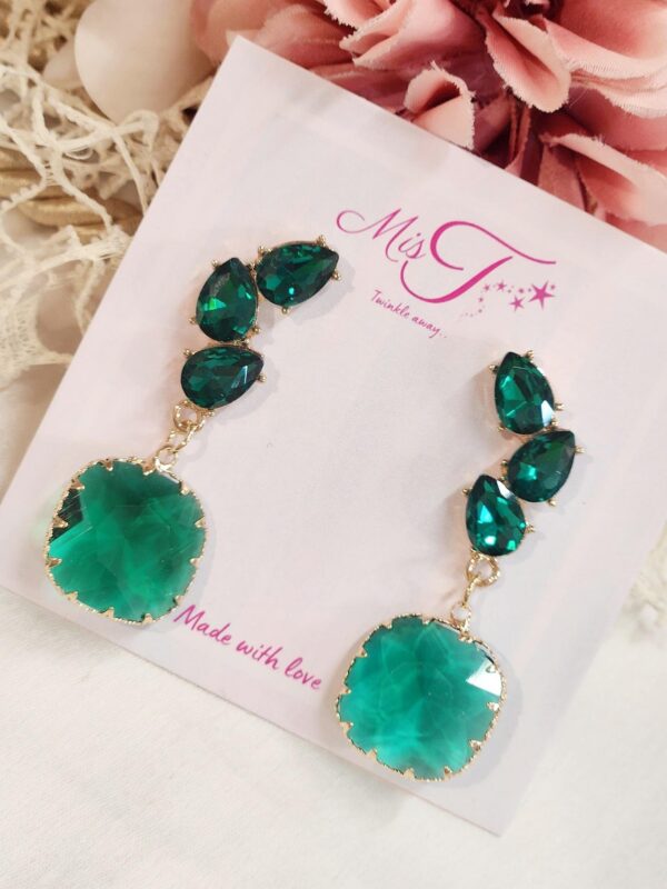 Bottle Green Fence Earrings