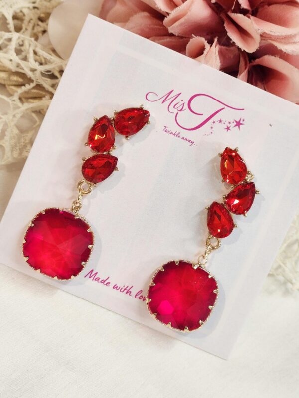 Classic Red Fence Jacket Earrings