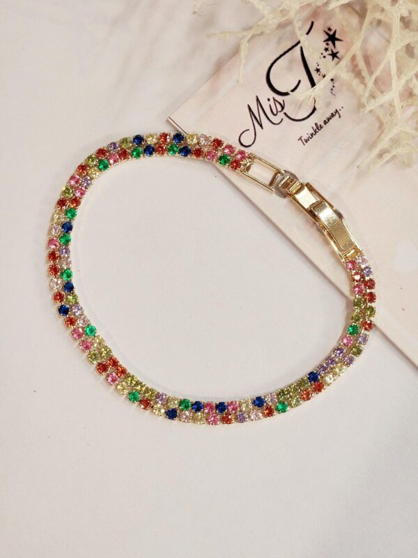 Multi Colour Sleek Double String Bracelet