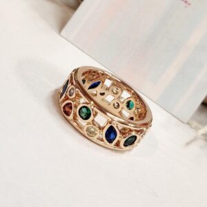 Multi Colour Petal Band Ring (size 6)