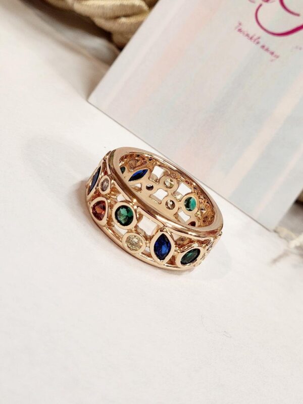 Multi Colour Petal Band Ring (size 6)