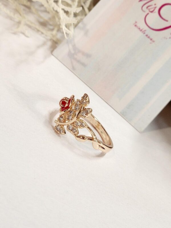 Rose Leaf Ring (size 6,size 7) - Image 2
