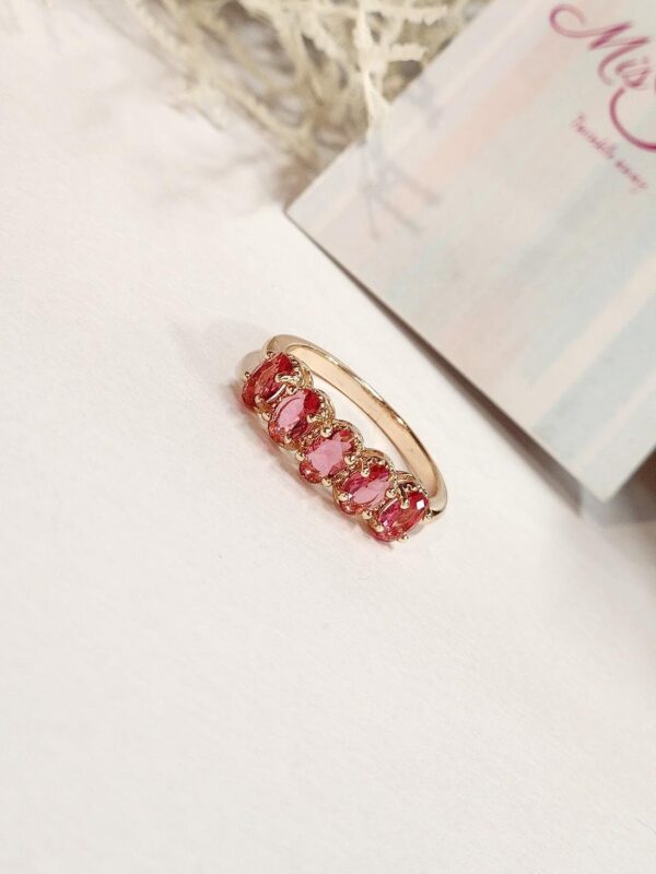 Wine Red Oval Solitaire Band Ring (size 6,size 7)