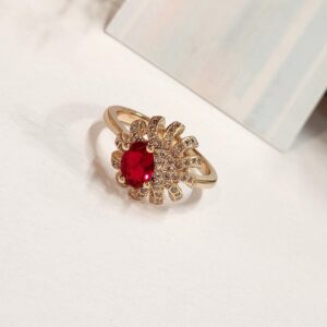 Wine Red Spark Ring (size 7,size 8)