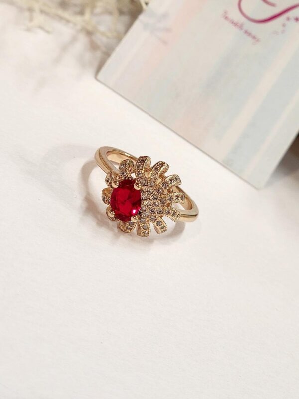 Wine Red Spark Ring (size 7,size 8)