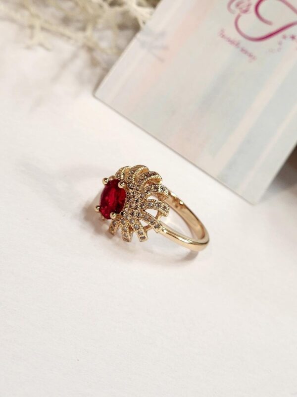 Wine Red Spark Ring (size 7,size 8) - Image 2