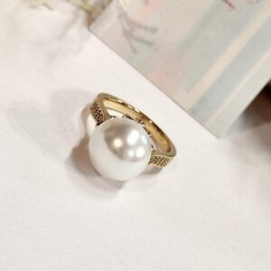 Golden Opulence Pearl Ring(size 7)