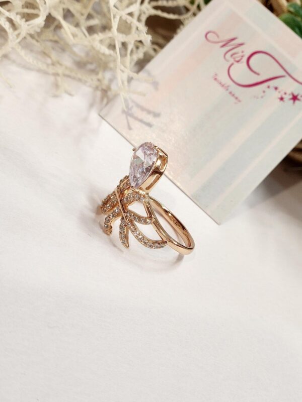 Feather Pear Ring (size 8) - Image 2