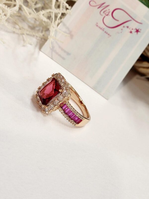 Red Solitaire & Ruby Band Ring (size 8,size 9) - Image 2