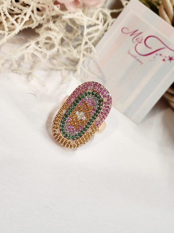 Multi Colour Statement Setting Ring (size 9)