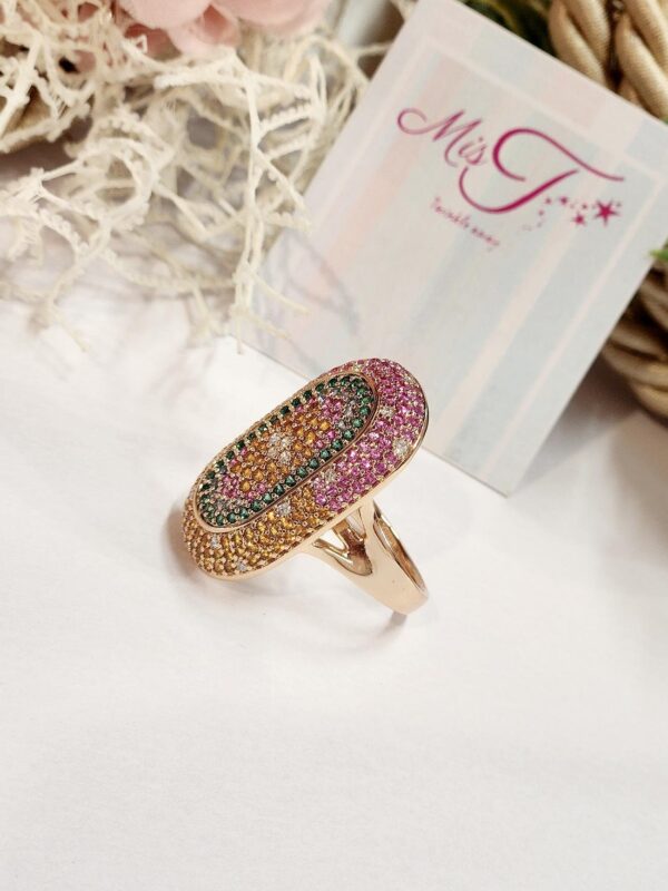 Multi Colour Statement Setting Ring (size 9) - Image 2