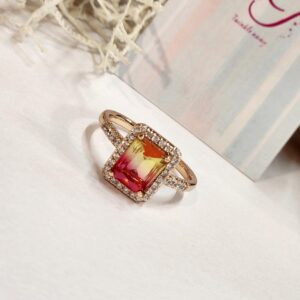 Dual Tone Topaz Rust Ring (size 11)