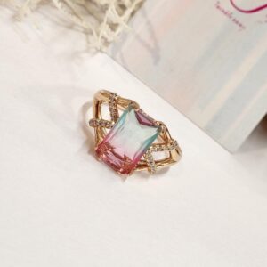Aquamarine Princess Cut Ring (size 10)