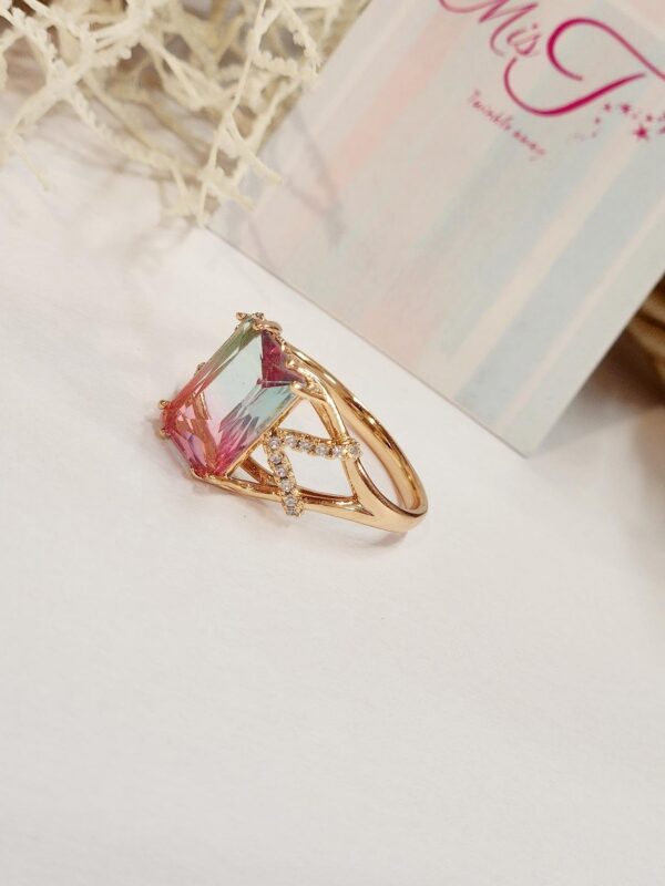 Aquamarine Princess Cut Ring (size 10) - Image 2