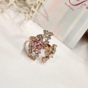 Blush Pink Cluster Ring (Adjustable)