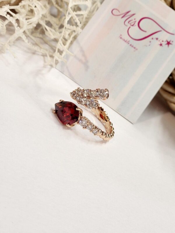 Wine Red Glare Ring (Adjustable) - Image 2