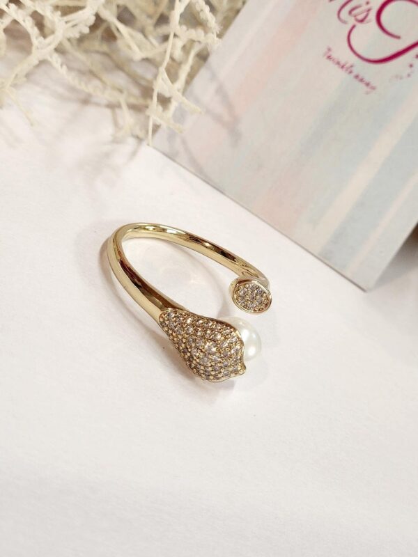 Pearl Style Band Ring (Adjustable) - Image 2