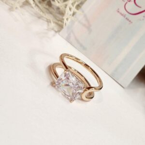 Solitaire Neat Band Ring (Adjustable)