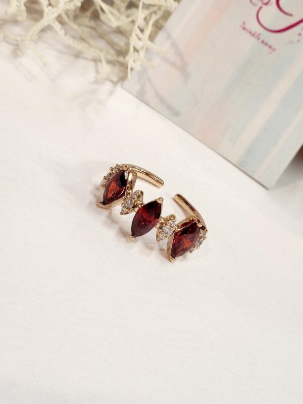 Wine Red Boat Band Ring (Adjustable)