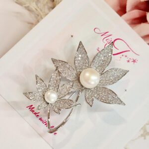Pearl Maple Leaves Brooch