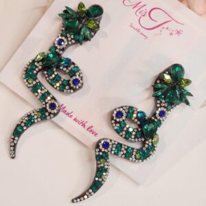 Green Serpent Earrings