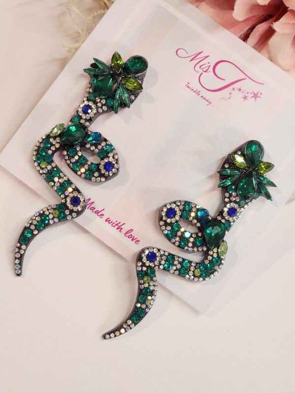 Green Serpent Earrings