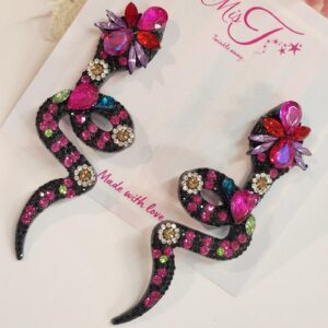 Hot Pink Serpent Earrings