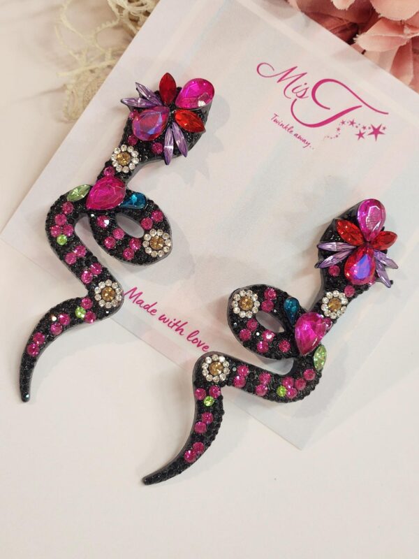 Hot Pink Serpent Earrings