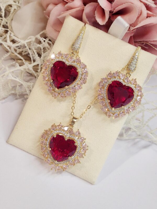 Heart in Blush Pink Jacket Pendant Set
