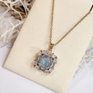Powder Blue Anti Tarnish Pendant set